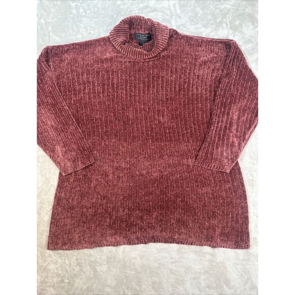 Women’s August Silk Knits Turtle Neck Sweater Catharine Lover Red Size Medium - Picture 6 of 14